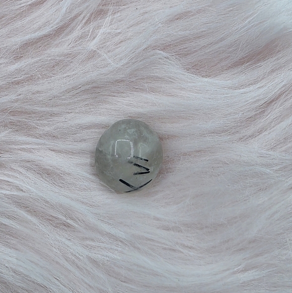 White Black Tourmaline Quartz Crystal Stone Tumble - Picture 5 of 6